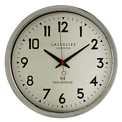 Lascelles Radio Controlled Wall Clock Silver Lascelles Radio Controlled Wall Clock Silver